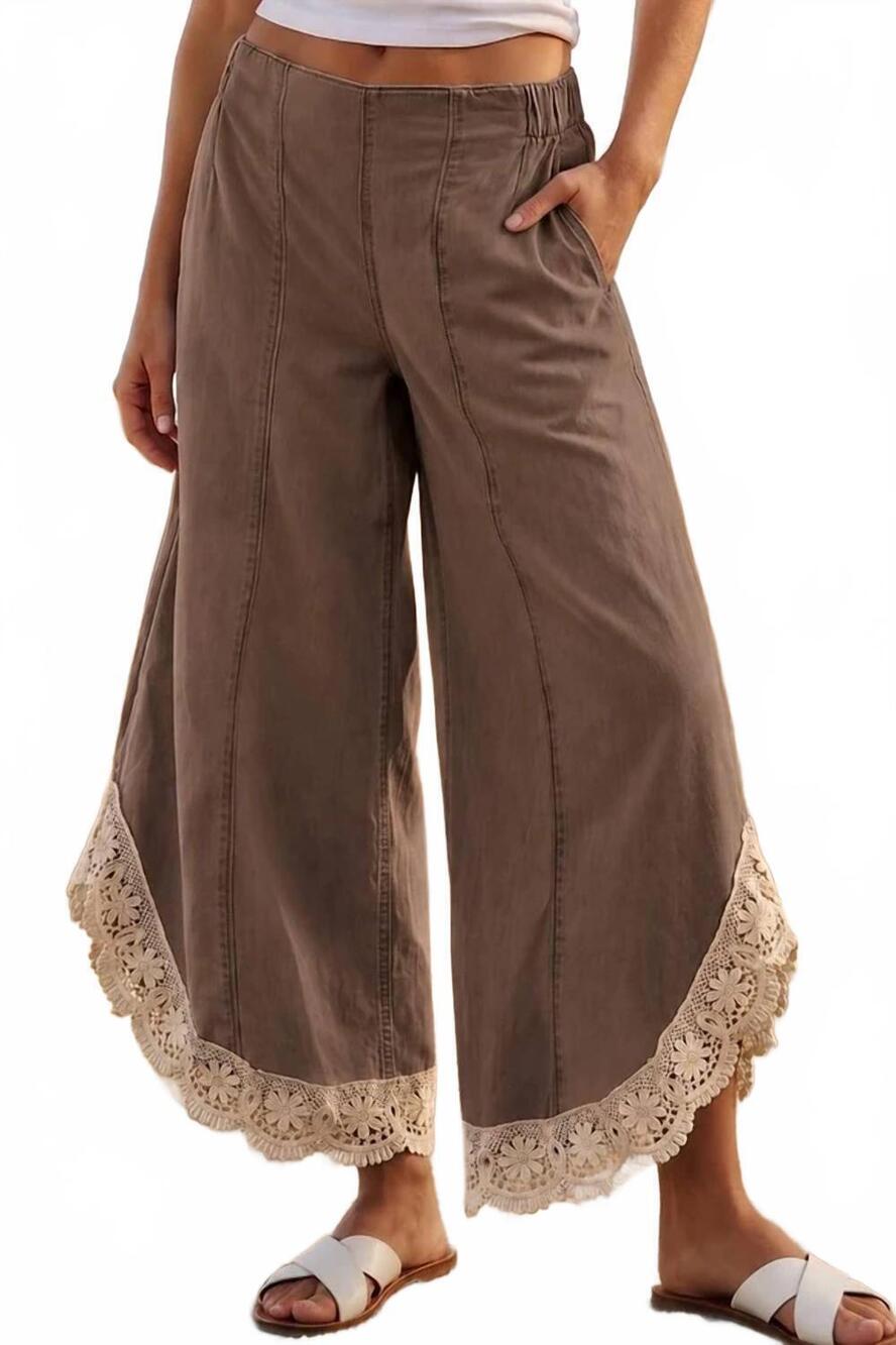NEW CLOTHING BY IVE tyra tulip elastic waist pants in mocha musse